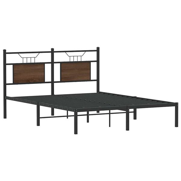 vidaXL Sengeramme uten madrass brun eik 137x190 cm konstruert tre