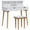vidaXL Sminkebordsett FAUSKE 3 pcs Hvit 100 x 50 x 103,5 cm