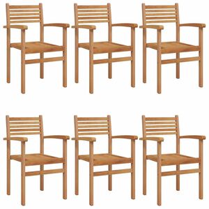 vidaXL Stol 6 pcs Brun 56 x 55 x 90.5 cm Massivt Teaktre