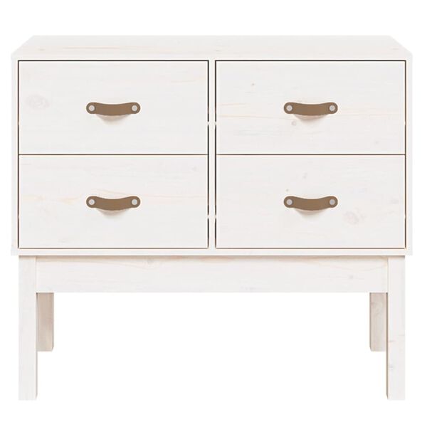 vidaXL Konsollskap hvit 90x40x78 cm heltre furu