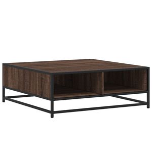 vidaXL Salongbord brun eik 80x80x30 cm konstruert tre og metall