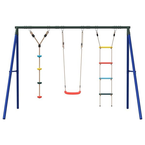 vidaXL Utend&oslash;rs huskesett med huske, stige, skivehuske