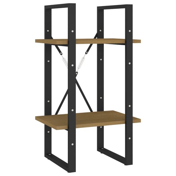 vidaXL Bokhylle 2 niv&aring;er 40x30x70 cm heltre furu