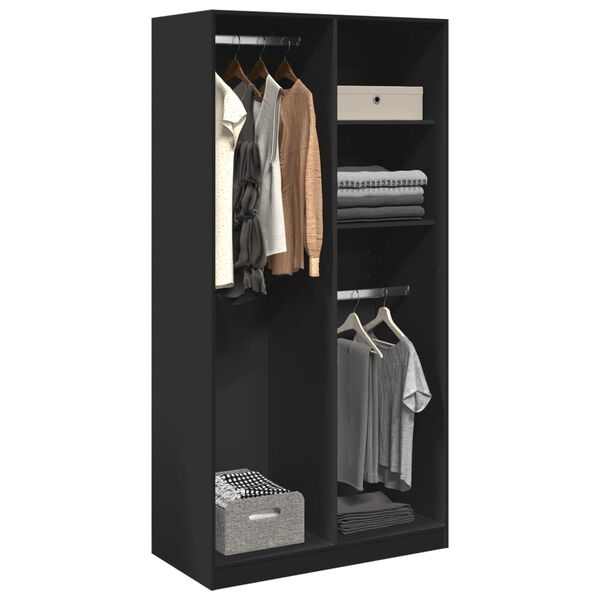 vidaXL Garderobe svart 100x50x200 cm sponplate