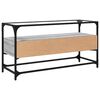 vidaXL TV-benk med glasstopp grå sonoma 98x35x51 cm konstruert tre