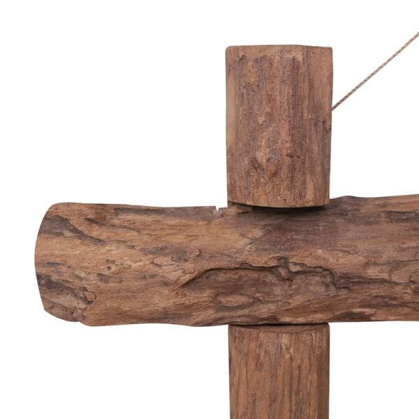 vidaXL Speil med tre ramme naturlig 70x70 cm resirkulert teak