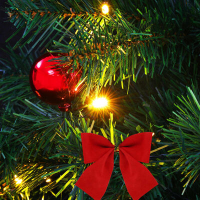 vidaXL Kunstig forhåndsbelyst juletre med kuler grønn 64 cm