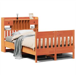 vidaXL Sengeramme uten madrass brun 135x190 cm heltre furu