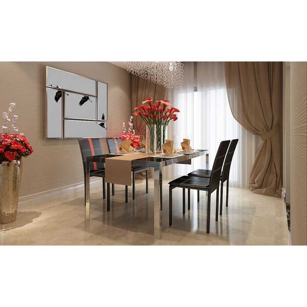 vidaXL Spisestoler 4 pcs Svart 46 x 38.5 x 91 cm Kunstl&aelig;r