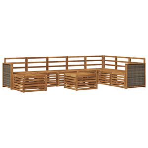 vidaXL Utend&oslash;rs sofa-sett 7 pcs Naturlig Solid akasietre