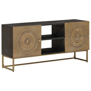 vidaXL TV-skap med skuff med hylle med d&oslash;r Messing 105 x 30 x 50 cm