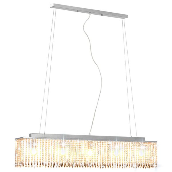 vidaXL Taklampe med krystallperler sølv 104 cm E14