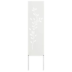 vidaXL Hageprivat skjerm Blomster Hvit 32 x 140 cm Kaldvalsest&aring;l