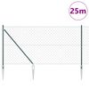 vidaXL Gjerdep&aring;le gr&oslash;nn 25 x 1,4 m (60 x 60 mm mesh) St&aring;l og PVC
