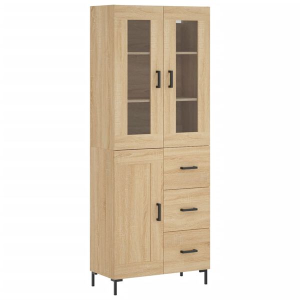 vidaXL Highboard sonoma eik 69,5x34x180 cm konstruert tre