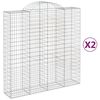 vidaXL Gabionkurver buede 2 stk 200x50x200/220 cm galvanisert jern