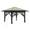 vidaXL Gazebo med 4 sidevegger 3,3 x 3,3 m Krem og Antrasitt
