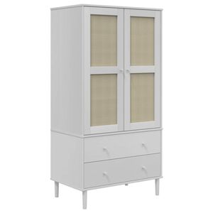 vidaXL Garderobe SENJA rotting utseende hvit 90x55x175 cm heltre furu