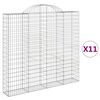 vidaXL Gabionkurver buede 11 stk 200x30x180/200 cm galvanisert jern