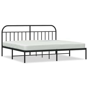 vidaXL Sengeramme i metall med sengegavl svart 193x203 cm
