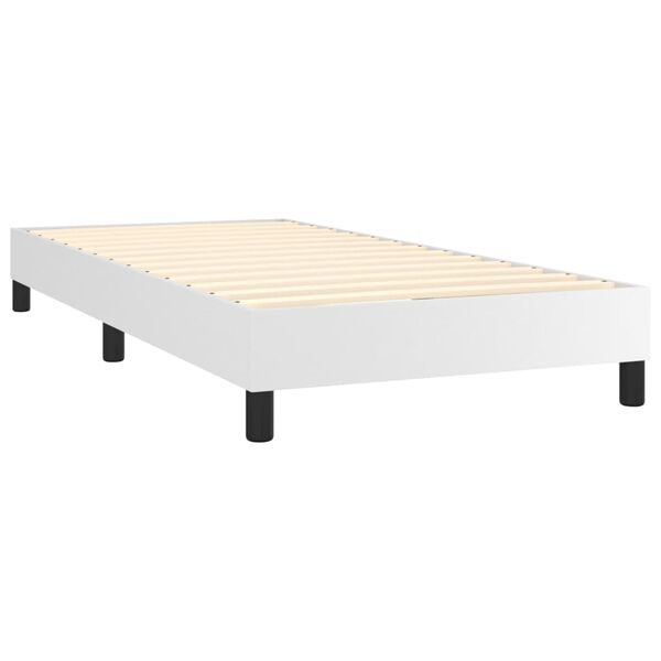 vidaXL Boxspring-sengeramme hvit 90x190 cm Single kunstskinn
