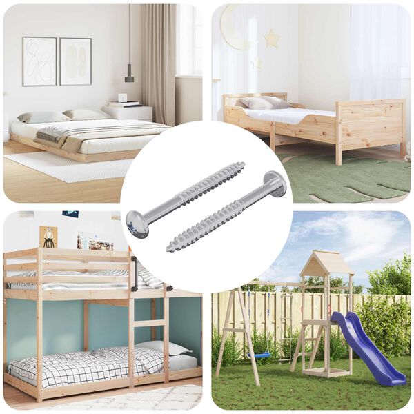 vidaXL Treskrue 2 pcs s&oslash;lv 9,8 x 53 mm St&aring;l