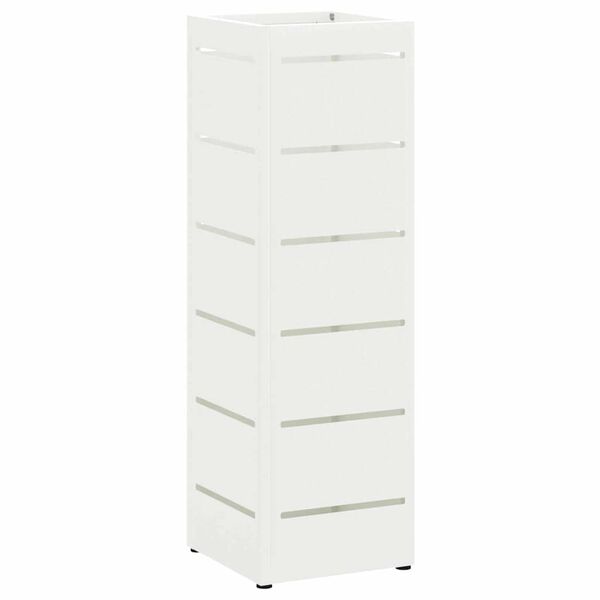 vidaXL Parasollstativ med lagring Hvit 15,5 x 15,5 x 49 cm St&aring;l