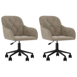 vidaXL Spisestuestol 2 stk. 55 x 59,5 x 77 cm Lysegr&aring; Fl&oslash;yel