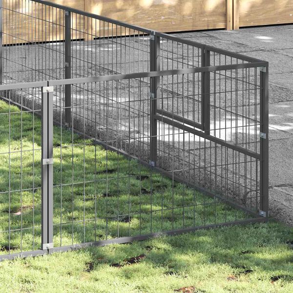 vidaXL Hundeg&aring;rd s&oslash;lv 50 m&sup2; st&aring;l
