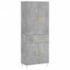 vidaXL Highboard betonggr&aring; 69,5x34x180 cm konstruert tre