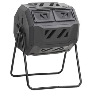 vidaXL Kompostbeholder for hage svart 73x64x95 cm 160 L