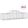 vidaXL Gabionkurver buede 13 stk 200x50x40/60 cm galvanisert jern