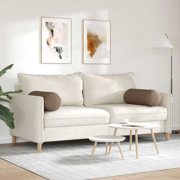 vidaXL Bolster puter 2 pcs Brun Ø 25 x 70 cm stoff