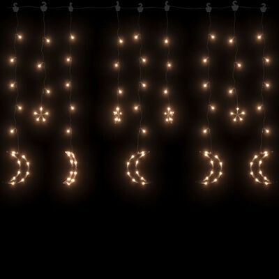 vidaXL Lysslynge stjerne og måne med fjernkontroll 345 LED varmhvit