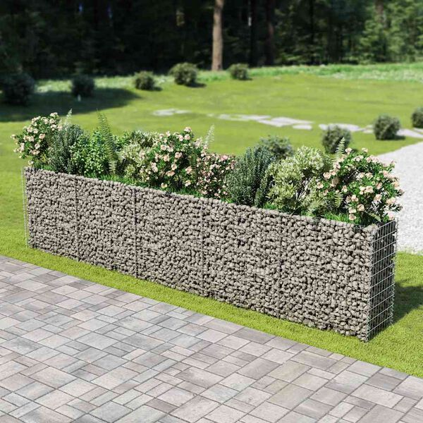 vidaXL Gabion h&oslash;ybed galvanisert st&aring;l 450x50x100 cm
