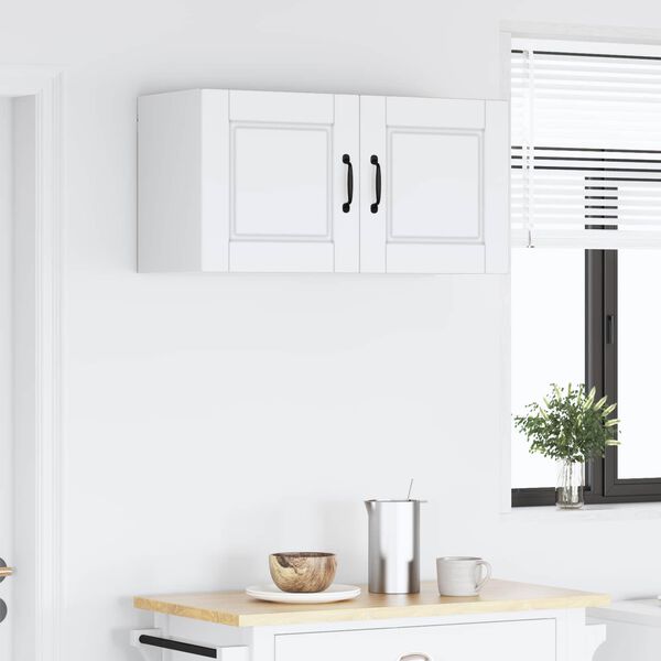 vidaXL Kj&oslash;kkenskap med hylle Hvit 80 x 31 x 40 cm Konstruert tre