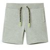 Barneshorts med snor lysekaki melert 116