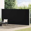 vidaXL Uttrekkbar sidemarkise 200x600 cm svart