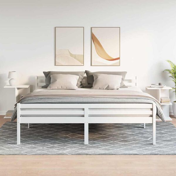 vidaXL Nattbord 2 stk hvit 46,5x29x61 cm konstruert tre