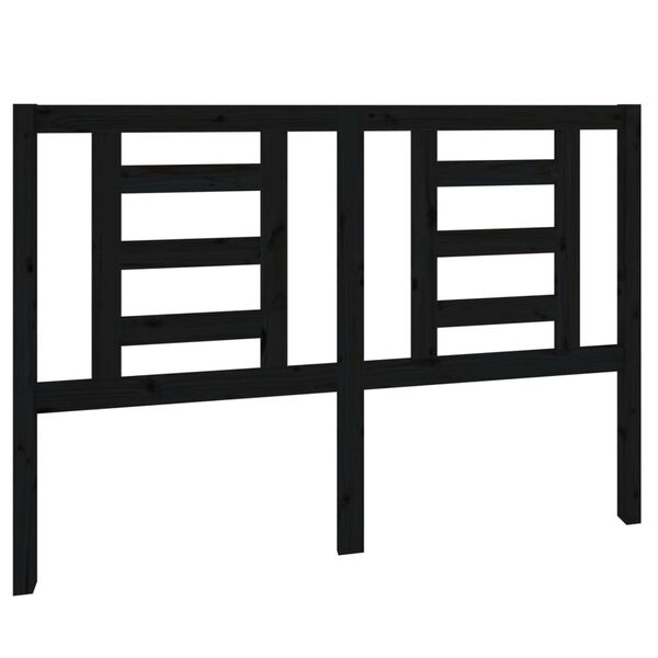 vidaXL Sengegavl svart 141x4x100 cm heltre furu