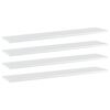 vidaXL Hylleplater 4 stk h&oslash;yglans hvit 100x20x1,5 cm konstruert tre
