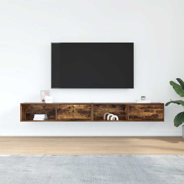 vidaXL TV-benker 2 stk r&oslash;kt eik 100x31x25,5 cm konstruert tre
