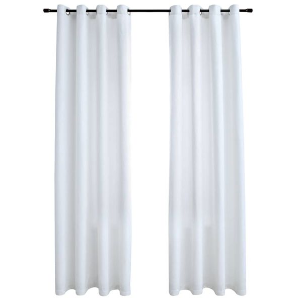 vidaXL Lystette gardiner med metallringer 2 stk offwhite 140x245 cm