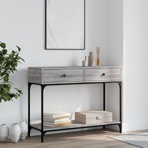 vidaXL Konsollbord gr&aring; sonoma 100x34,5x75 cm konstruert tre