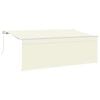 vidaXL Uttrekkbar markise Krem 350 x 200 cm Polyester og aluminium