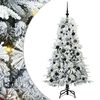 vidaXL Kunstig sammensatt juletre med 150 LED Hvit 150 cm PE og PVC