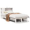 vidaXL Seng med bokhylle uten madrass hvit 75x190 cm heltre
