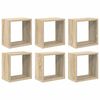 vidaXL Vegghyller kubeformet 6 stk sonoma eik 26x15x26 cm