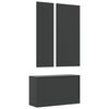 vidaXL Skoskapsett 3-i-1 svart konstruert tre