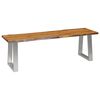 vidaXL Benk 140 cm heltre akasie og rustfritt st&aring;l